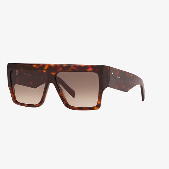 CELINE Square Tinted Tortoise Sunglasses - Picture 9 of 13
